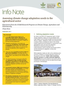 Assessing climate change adaptation needs in the agricultural sector 